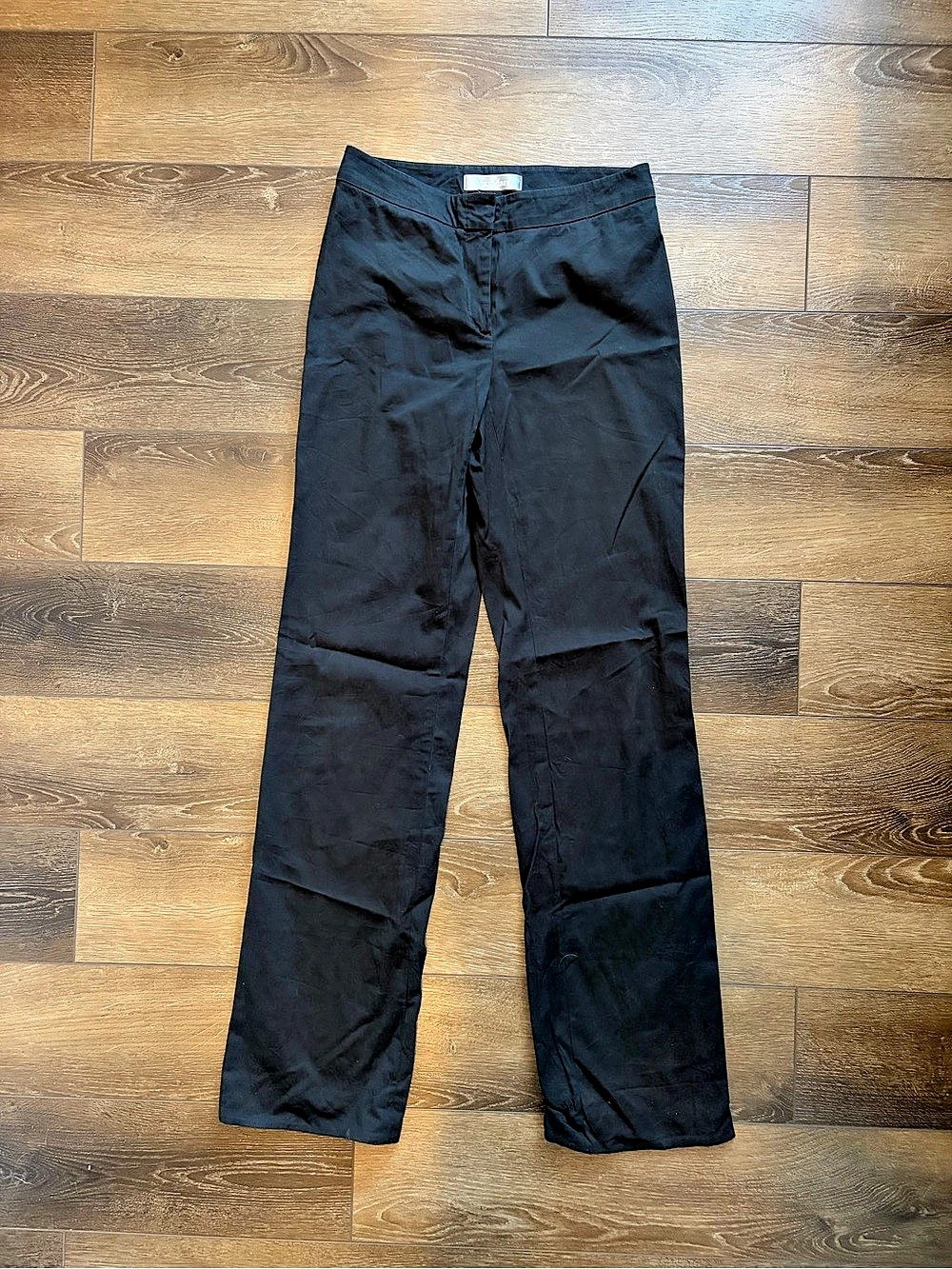 Max Mara Straight Leg Cotton Pants in Black Size US 6